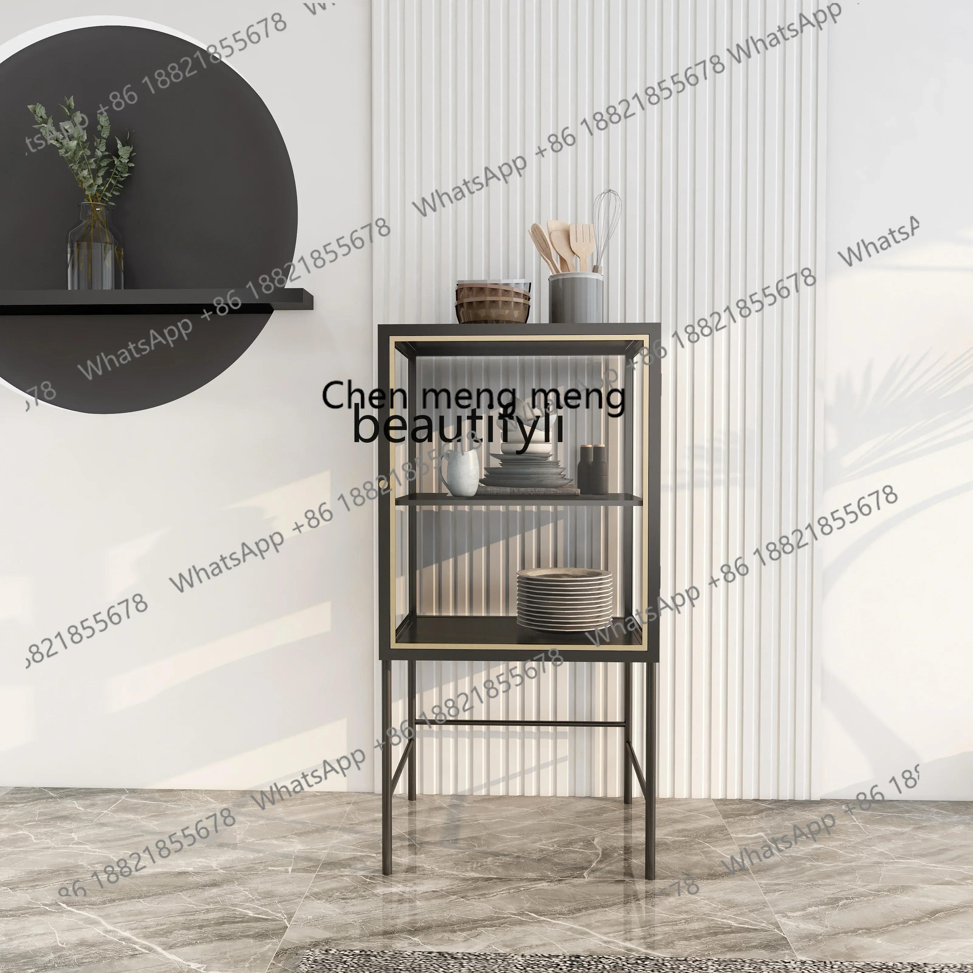 cn8350 LHY zq Sideboard Cabinet Light Luxury Changhong Glass Cabinet Cupboard Home Kitchen Wine Cabinet High Locker Floor