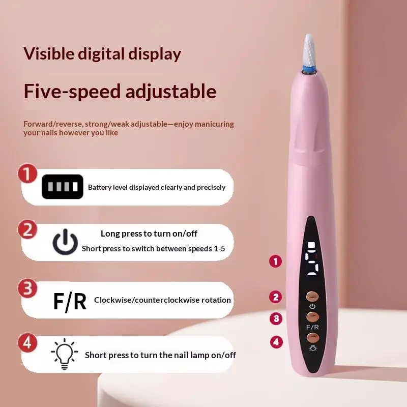 1 Set Electric Nail Grinder with Dual UV Nail Lamp Portable Lightweight for Home Salon Nail Art Enthusiasts