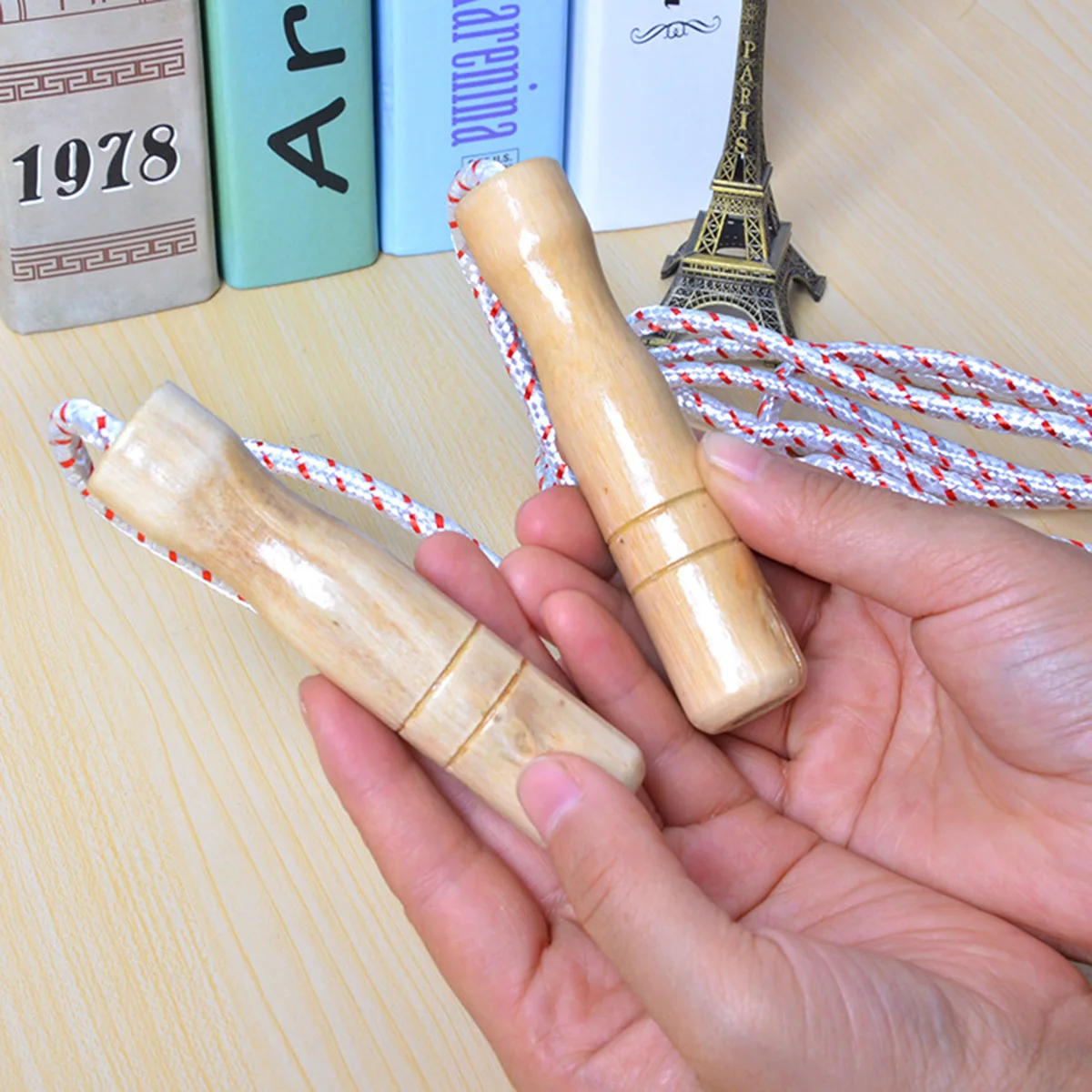 

3Pcs Lightweight Skipping Rope with Wooden Grip Adjustable Length for Home Gym Workout Exercise Jump Rope Training