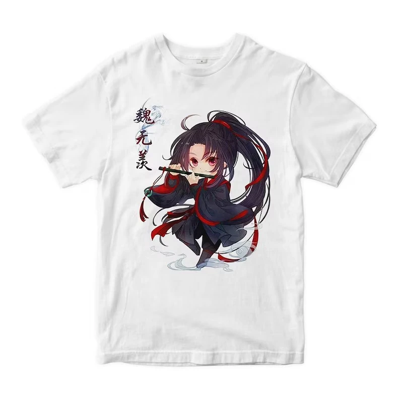 Wei Wuxian Anime T-shirt Vintage Washed Y2K Aesthetic Unisex Oversized Short Sleeve Summer Cotton Retro Streetwear 2026 Hot Sale