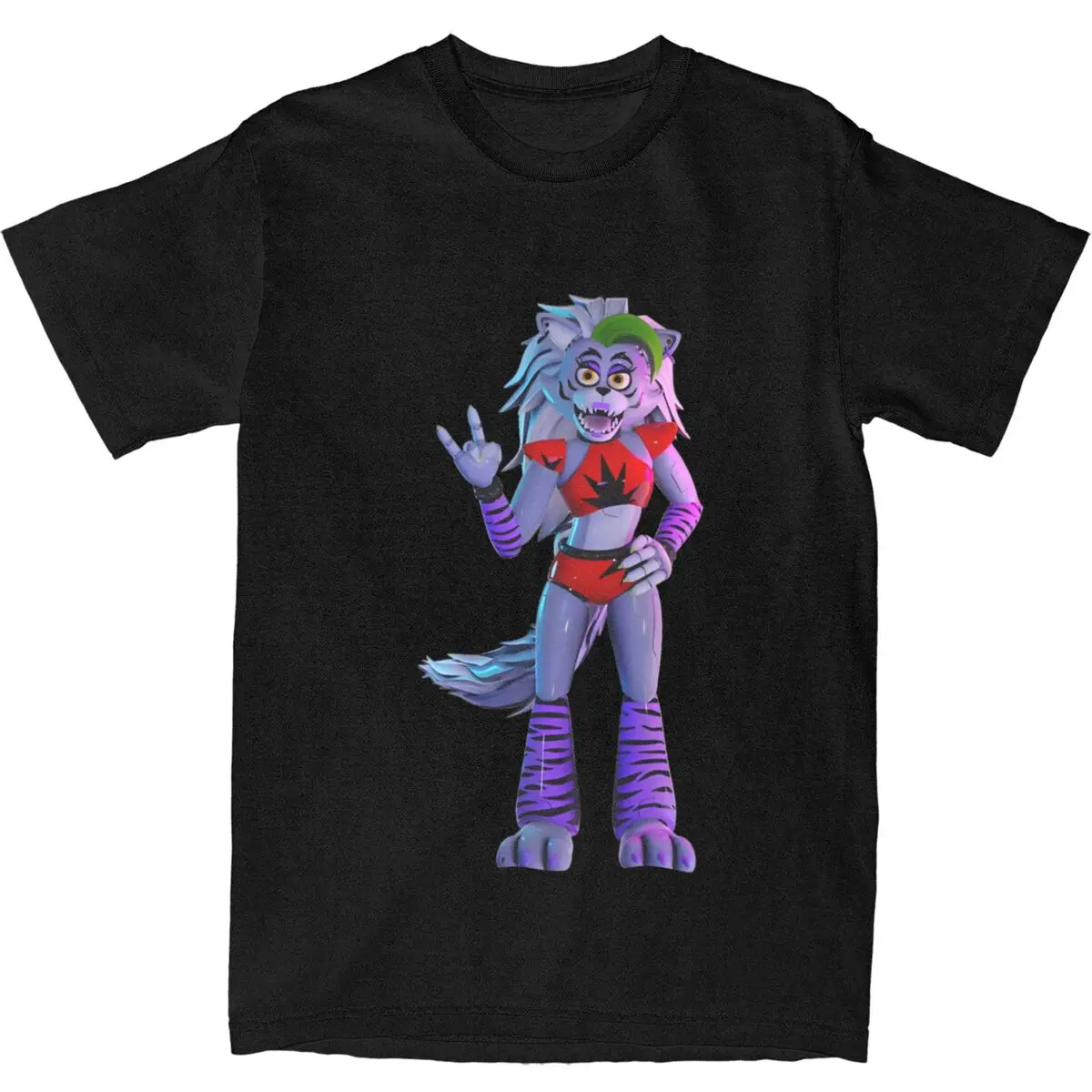 Roxanne Wolf T Shirt Men Funny Kawaii Y2K Retro Cotton T Shirts Summer O Neck Leisure Tee Shirt Hot Sale Oversized Clothes