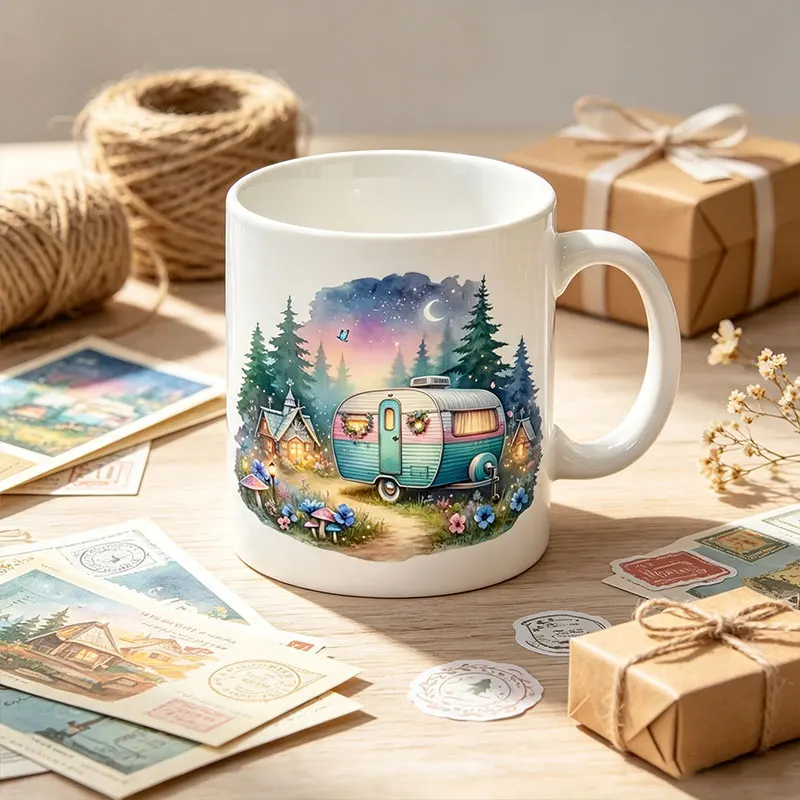 Magic House Makes Life Better with This Ceramic Cup, Which Is Insulated and Multi-Purpose, Reusable Round Cup, Perfect for Christmas, Father's Day; Hand-Washable Letter Print Design Only