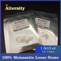 B 100% Genuine D Color 0.8 - 5.0mm Round Cut Wholesale Lab Grown Loose Moissanites Stone Test Positive for Jewelry Accessories