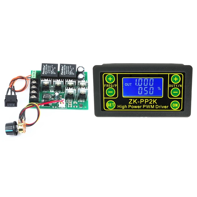 1 Pcs Pwm PWM ควบคุมความเร็วอิเล็กทรอนิกส์ Governor & 1 Pcs ZK-PP2K PWM DC 3.3-30V 12V 24V Motor Speed Controller
