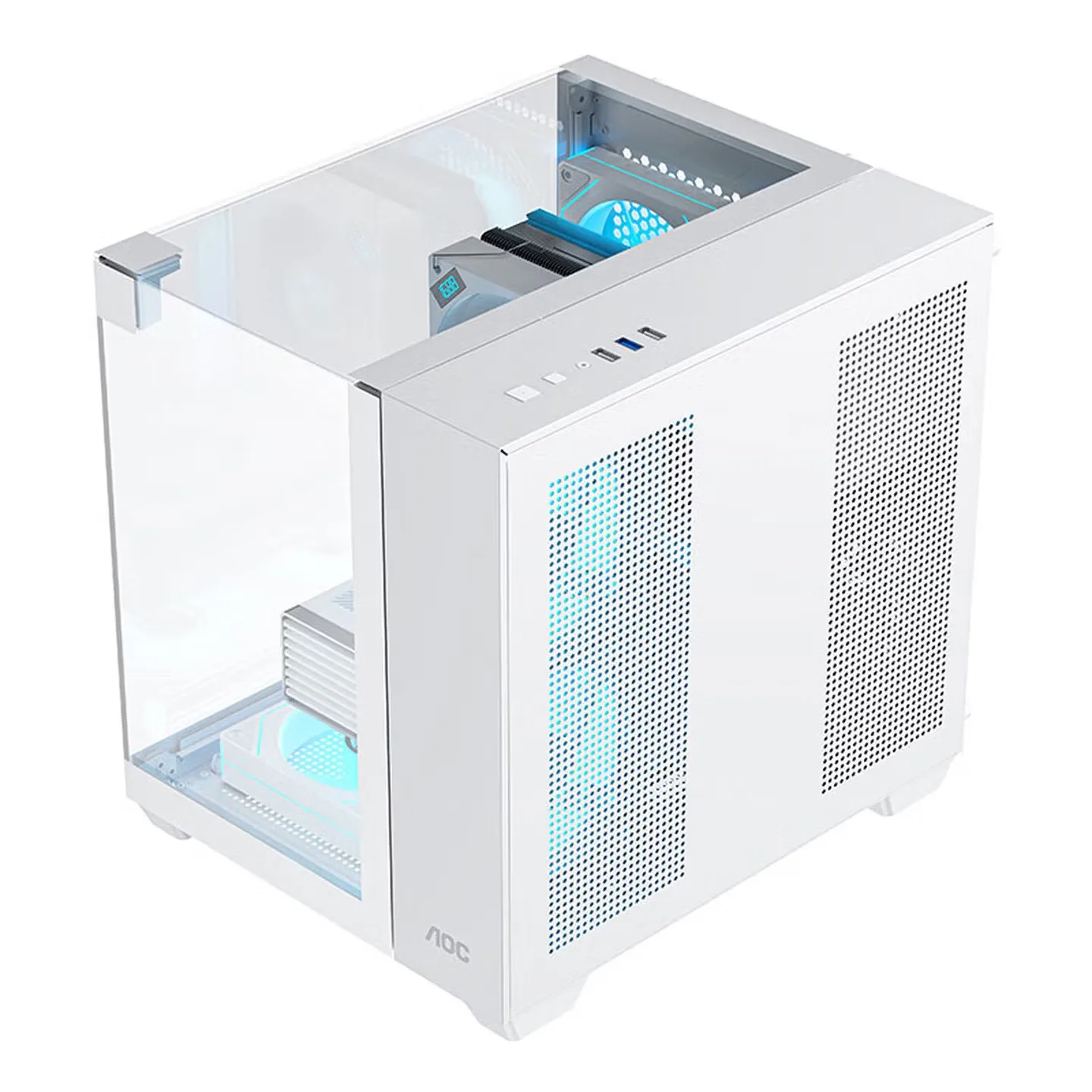 AOC Xinghai CG389 Ocean View Room Computer Case - Three-sided Glass / Supports 240 Water Cooling / Left and Right Divided Cages