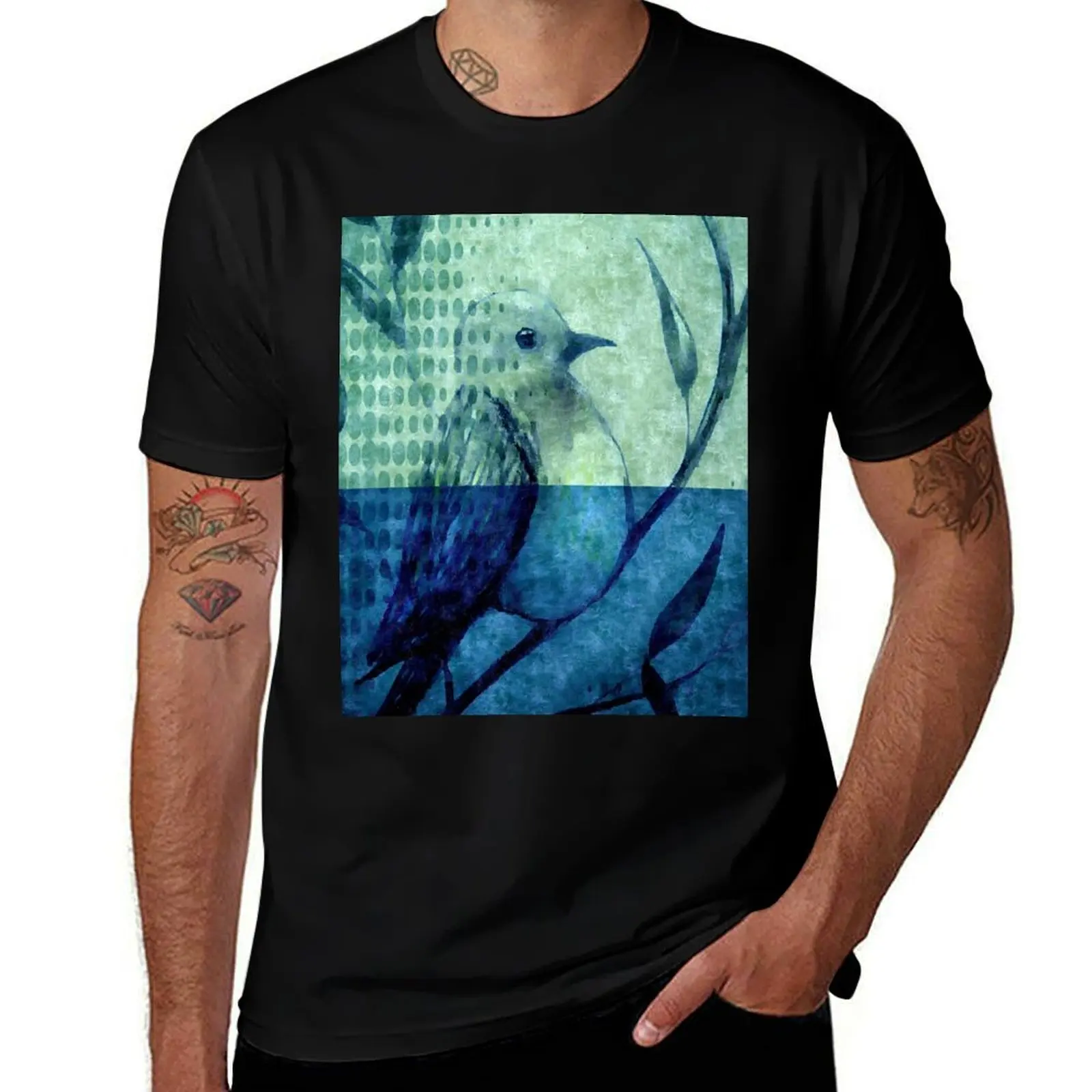 

Spring Bird Melodies T-Shirt man t shirt cotton high quality black cotton t-shirt plain for man package