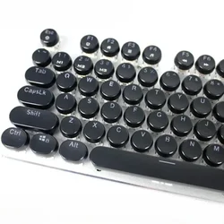 Vintage Punk Mechanical Keyboard with XDA Height round Keycaps Transparent Characters 87/104 White Black Pink Blue