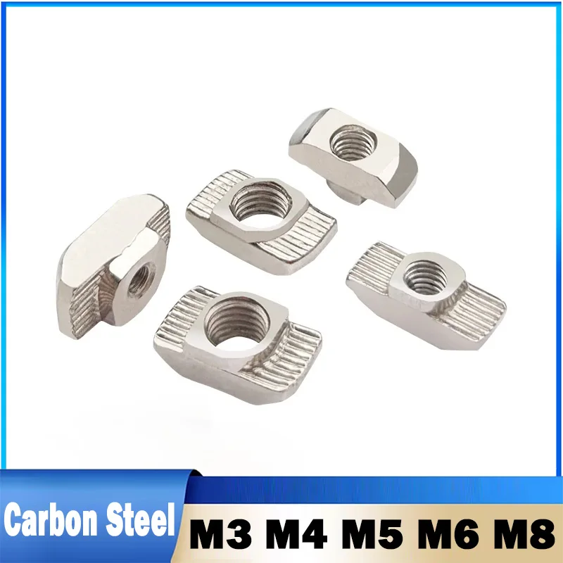 10Pcs M3 M4 M5 M6 M8 Slot European Standard T-nut Sliding T Nut Hammer Drop In Nut Fasten Connector For Aluminum Extrusion
