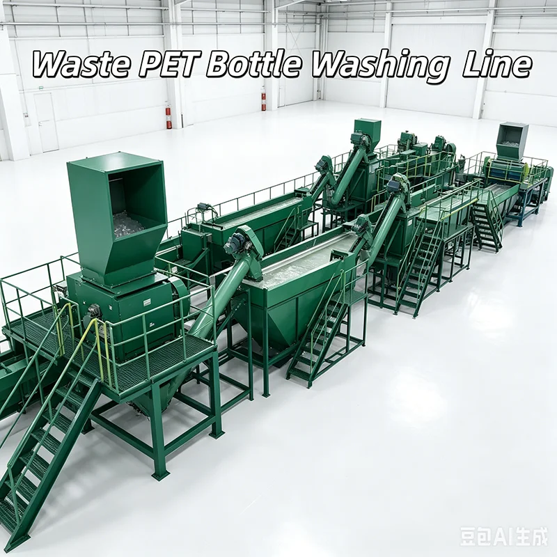 Integrated PET bottle washing recycling line Bottle Feeding Label Removing Crushing Washing All-in-one Machine Line