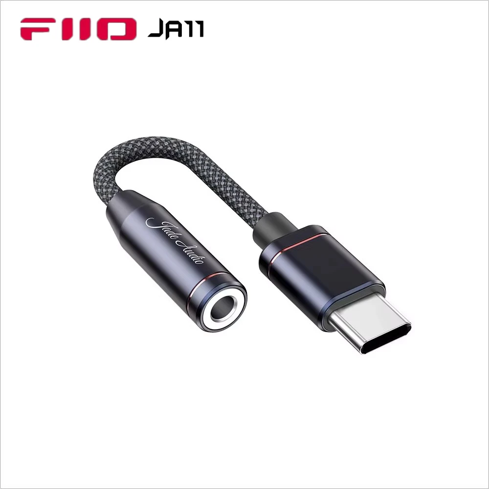 FiiO JadeAudio JA11 USB Type-C to 3.5mm DAC Headphone Amplifier Hi-Res Portable HiFi Aluminum Magnesium Alloy Audio Adapter Gift
