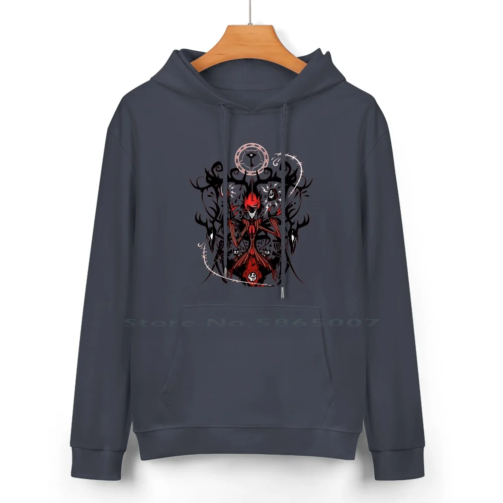 The Demon Alastor Pure Cotton Hoodie Sweater 24 Colors Fanart Angel Dust Pink 100% Cotton Hooded Sweatshirt For Women Men