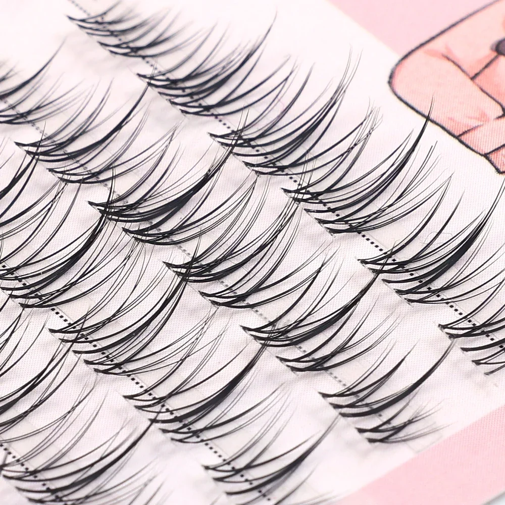 Set di ciglia finte Natural Individual Lashes Eye Makeup Manga Thick Wispy Soft ciglia finte Extension Cluster Kit pinzette colla