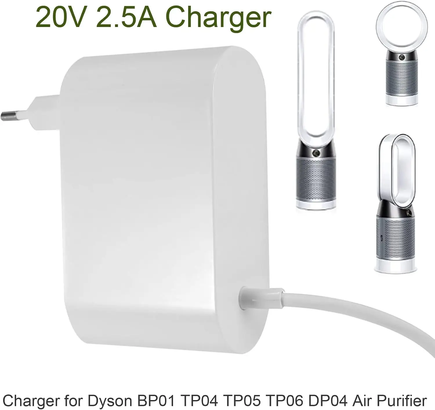 20V Power Supply For Dyson Fan Purifier TP04 TP05 TP06, DP04 BP01 PH02 PH04 PH09, Charger 20V 2.5A 50W Replacement Cord 1.85m
