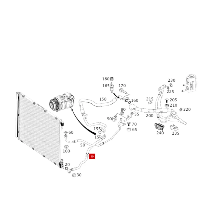 A2228308600 W222 S400 S500 Refrigerant pipeline