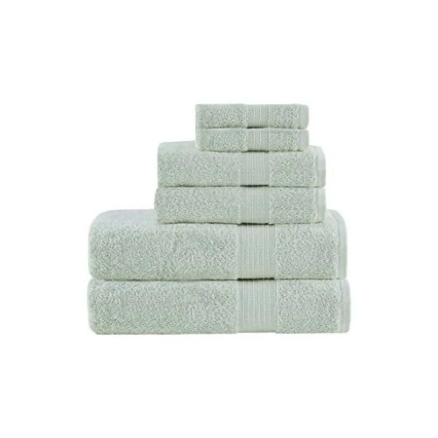 

Organic 100 Cotton Bathroom Towel Set for Hotel Spa Use, Seafoam Color, Highly Absorbent Quick-Dry Material