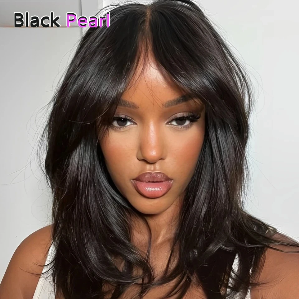 

Black Pearl 14" Short Deep Wavy Bob 13x1 T Part Lace Front Human Hair Wigs For Women Brazilian Remy Hair Body Wave Wigs
