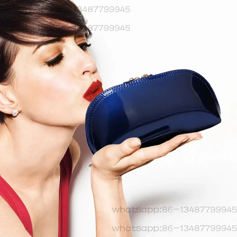 

2025 new clutch women's key bag patent leather handbag candy color casual mobile phone mini change bag