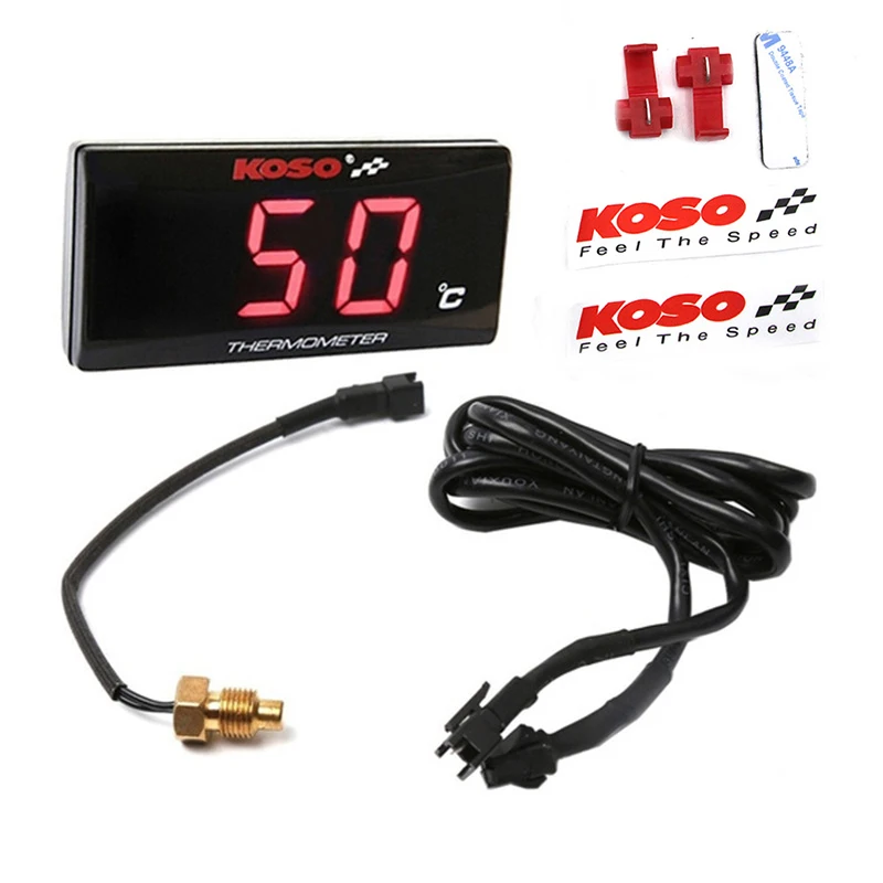 

Universal Motorcycle Thermometer Instruments Water Temp Temperature Digital Display Meter Gauge Sensor Adapter For KOSO