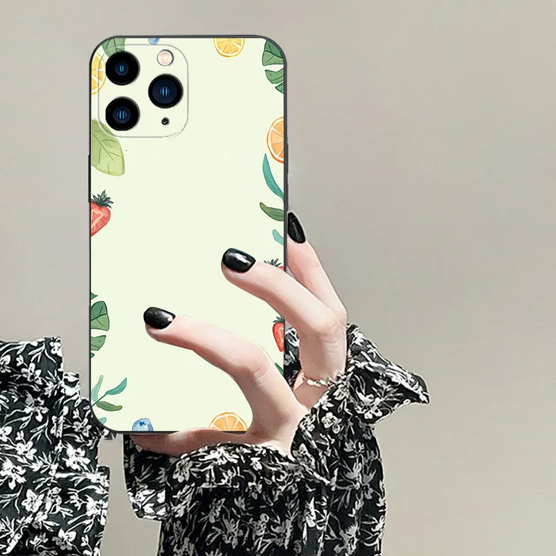 Capa protetora à prova de poeira para iPhone, TPU Soft Phone Case, Fresh Style, Preto, 7G, 8, X, XS, MAX, XR Plus, 11 Pro, 12, 13 Mini, 14, quinze, dezasseis
