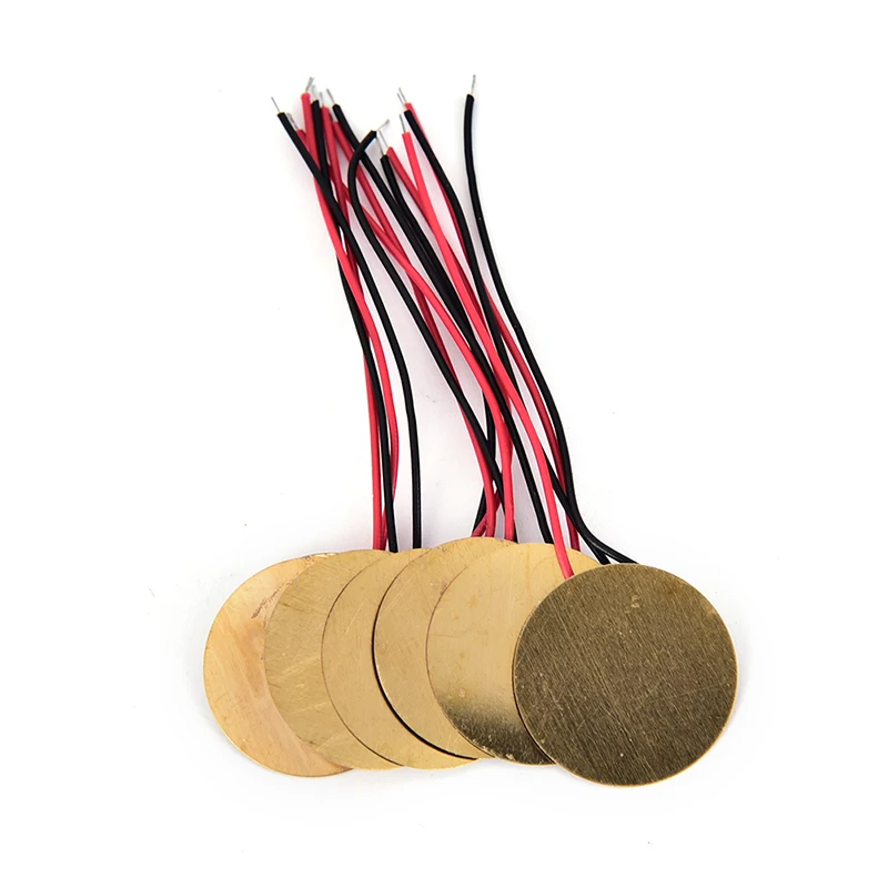6Pcs Piezoelectric Piezos Amplifiers Discs Leads For Cigar Box Guitar Pickup Good Quality‘