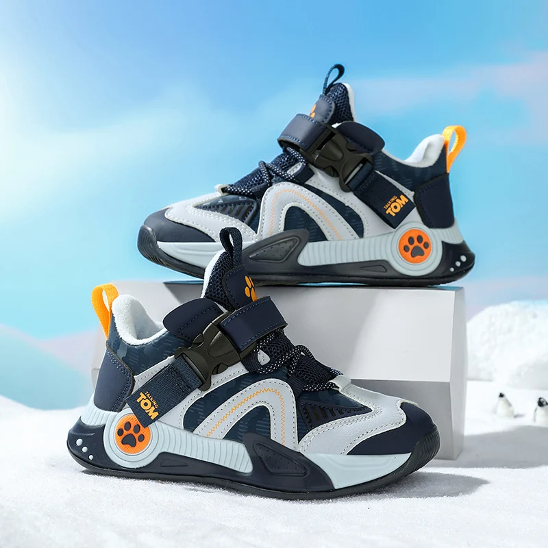 2025 otoño nuevas zapatillas de deporte para niños zapatos cálidos con forro polar para niños y niñas suela suave calzado informal cómodo para correr para 3-8 años