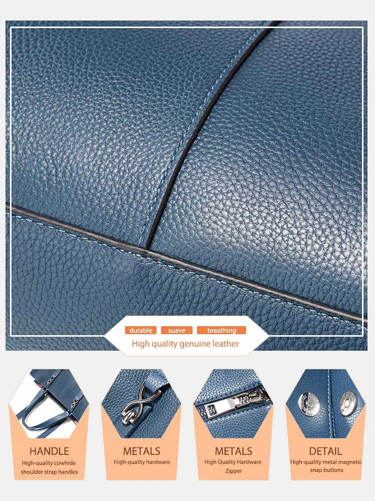 Zency Brown Leather Handbag Genuine Leather Cowhide Bag Wine Bag Woman Commute Tote Handbag Underarm Shoulder Bags Top Handle - view 6