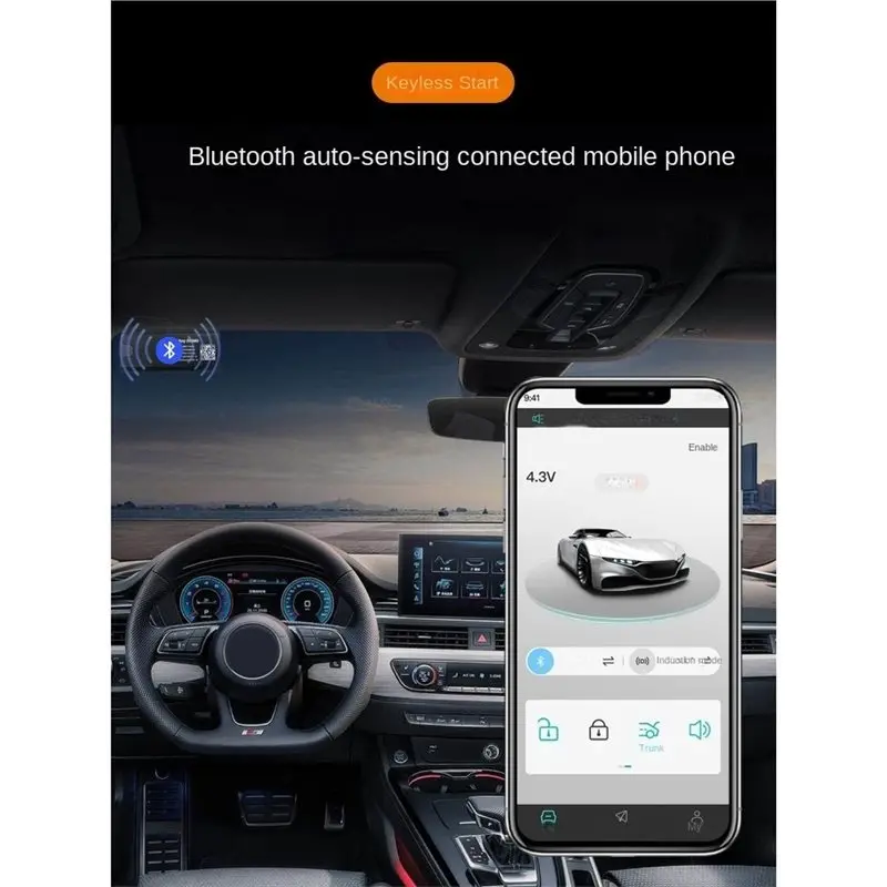 Durable-RECHARGEABLE SOLAR Power DIGITAL SMARTPHONE KEY For Car With Factory Push Begin Button Only DIGITAL SMARTPHONE KEY
