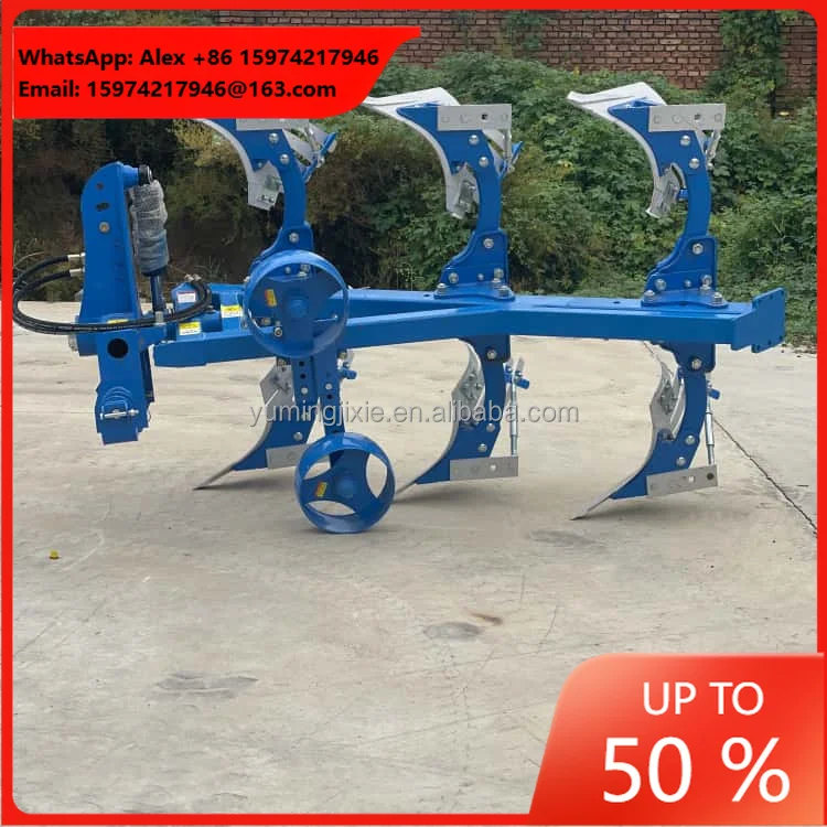 Hydraulic Reversible Plough 3 Furrow Matching 50 HP Tractor Hydraulic Furrow Plow