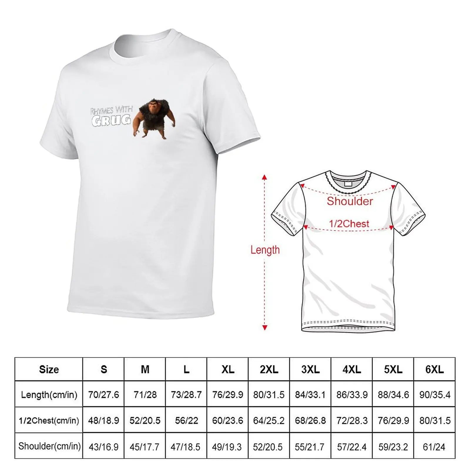 Rhymes with Grug T-Shirt man t shirt heavy cotton t shirt custom print T-Shirt