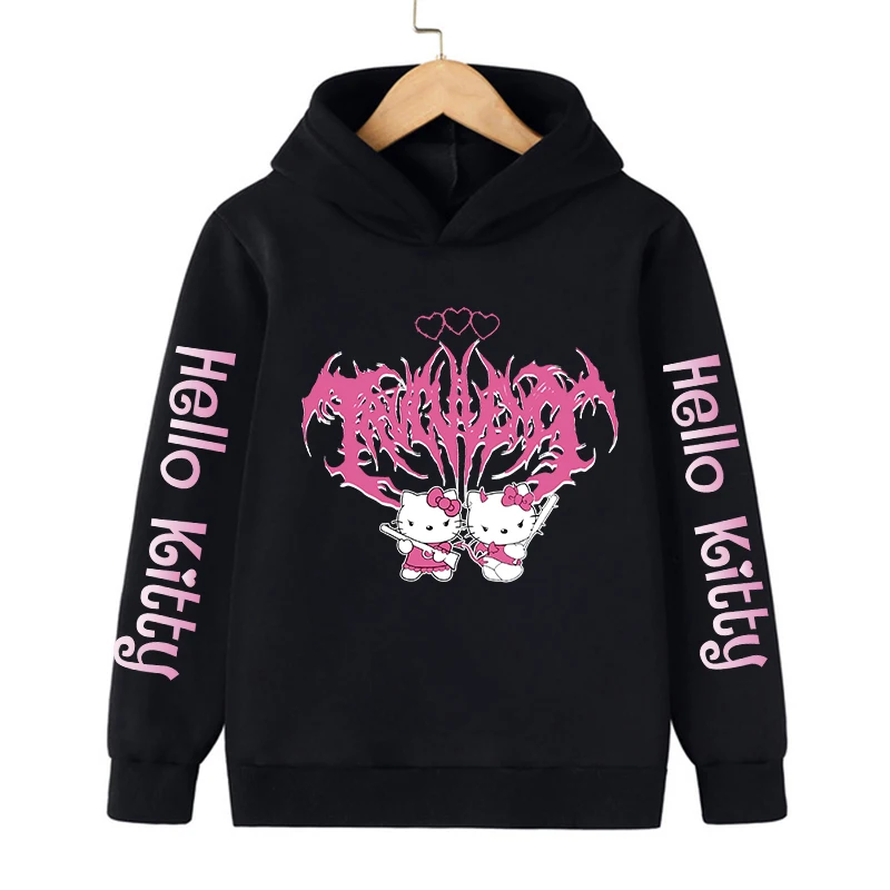 

kids Hoodie Hello Kitty Children's Cute Sanrio Children Sweatshirt Manga Clothes Kid Girl Boy Top Hoody hoodies