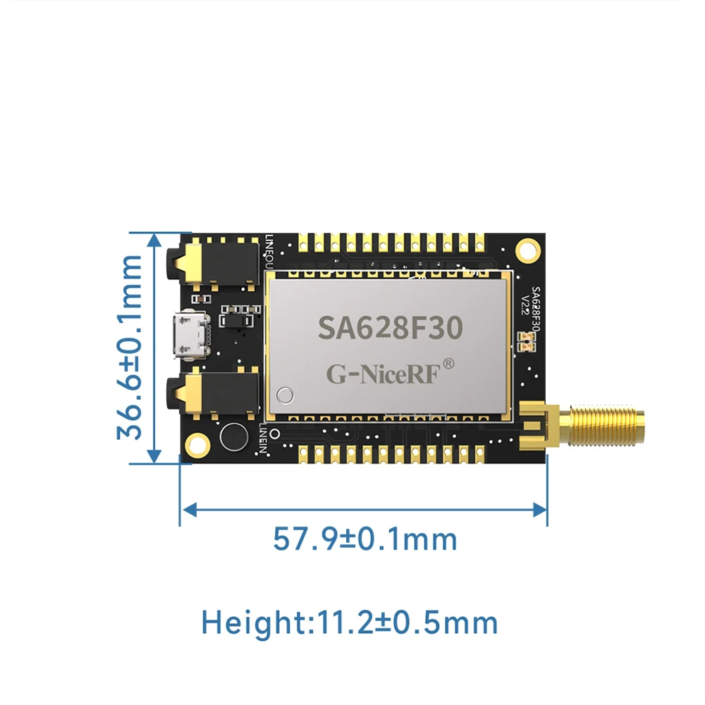 2ชิ้น SA628F30 1W 410 ~ 490MHz ระยะไกล4km โมดูลเสียงแบบไร้สายคุณภาพสูงดูเพล็กซ์เต็มรูปแบบสำหรับระบบขับขี่ระบบชุดหูฟัง