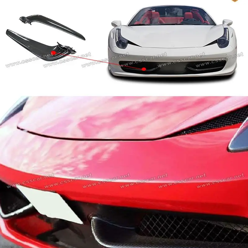 

CSSCAR Dry Carbon Fiber Front Lip Spoiler Chin Decoration Car Front Bumper Cover Guard For Ferrari 458 Italira OEM Style