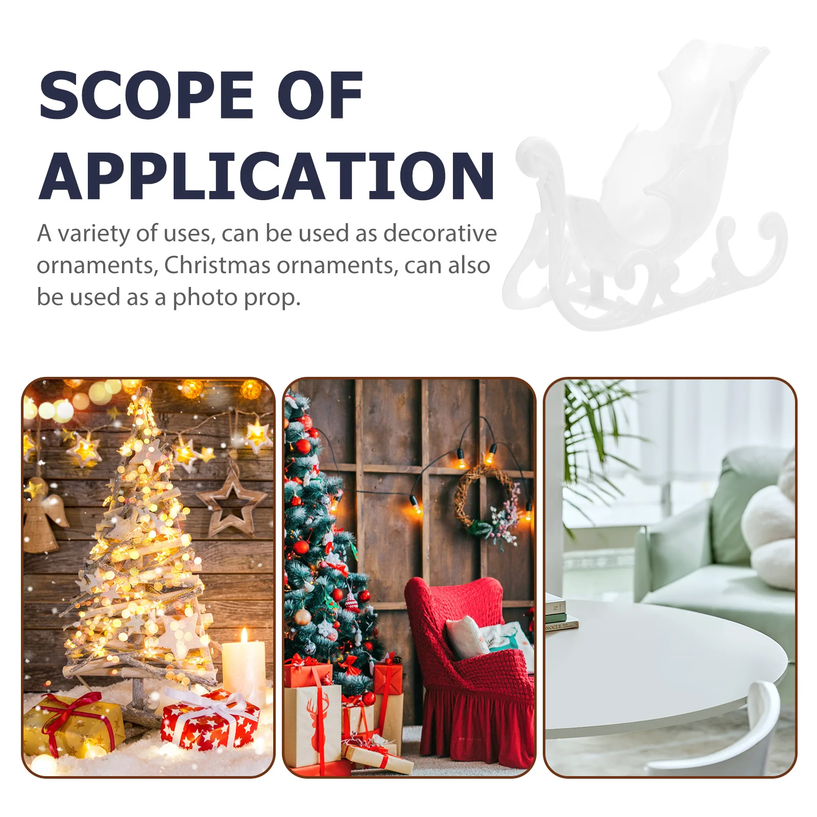 

Festive Sled Ornament Mini Christmas Sleigh Decor for Holiday Party Farmhouse Theme Desktop Display Xmas Tree Hanging Adornment