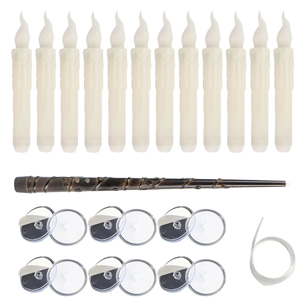 6.69in شموع نافذة معلقة ضوء دافئ زينة عيد الميلاد شمعدان لهب وامض 12 قطعة لحفلة عيد الميلاد والهالوين