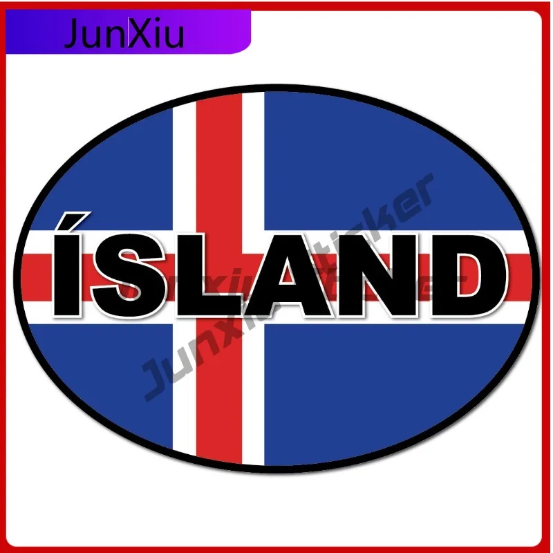 

ICELANDIC OVAL vinyl Trendy Laptop UV Resistant Vinyl car van decal sticker Fade Proof Waterproof Cute Cool Funny Car Window