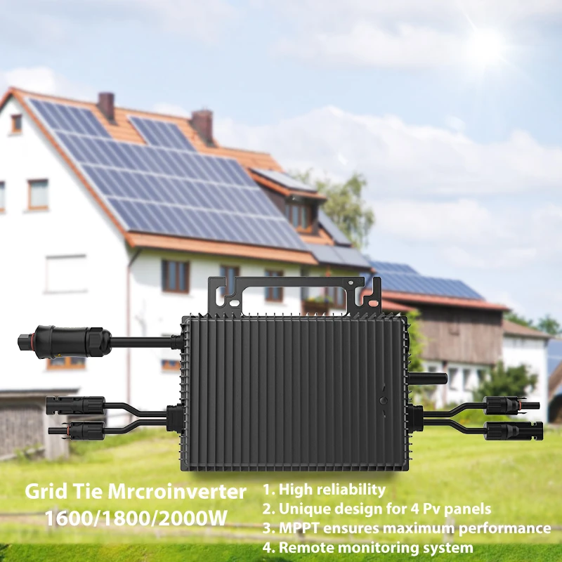 Micro Inverter MPPT 110V-240V 800W 1000W 1600W DC 16V-60V Pure Sine Wave Voltage Converter Solar PV Grid Tie System Power Home