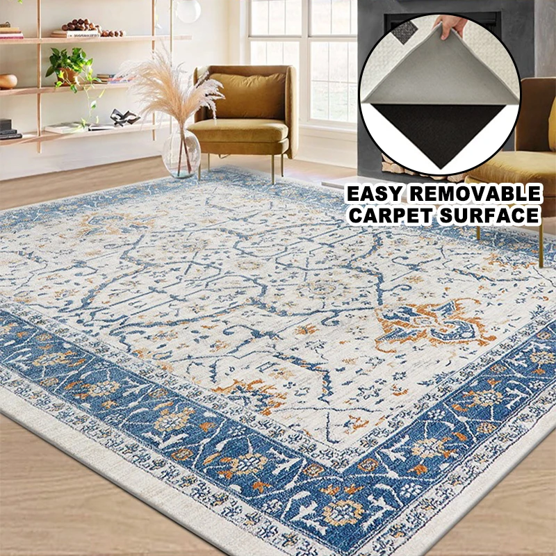 

Double-layer Removable for Living Room Carpet Non-slip Machine Washable Easy To Clean Bedroom Rugs Retro Persian Large Size Mat