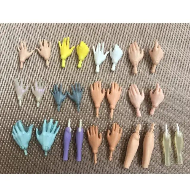 New Original Replacement Doll Hands Barbi Yoga Doll Toy Parts Black Gray Yellow Blue Fishman Doll Hands DIY Toy Accessories