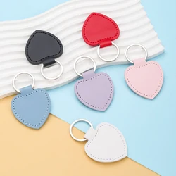 10Pcs Heart Shape Keychain DIY PU Leather Craft With Key Rings & Charms For Party Favors And Gifts