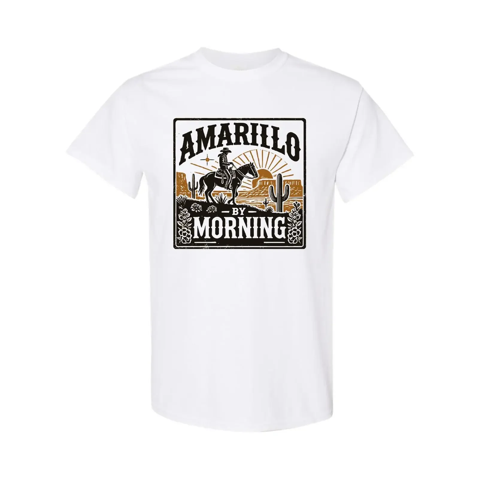 Amarillo by Morning Cowboy T Shirt Western Desert Rodeo Country Texas Vintage Style vintage Washed homme Soft Unisex Slightly
