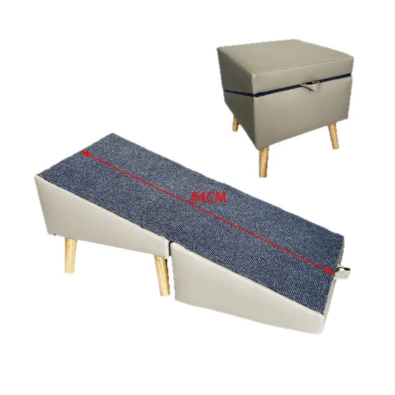 

Wooden Dog Stairs Ramp for Pets Indoor Sofa Climber Dual-Function Wooden Footstool for Small Medium and Large Dogs