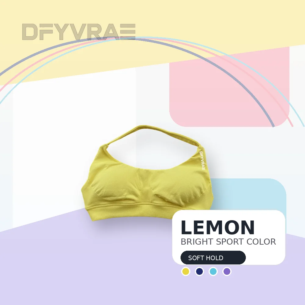 DFYVRAE Womens Halter Neck Sports Bra Square Neck Seamless Yoga Top with Removable Pads Quick Dry Gym Fitness Crop Tank