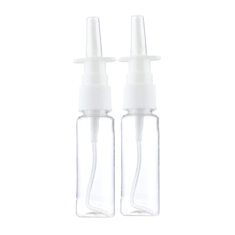 2pcs 10ml/20ml/30ml White Empty Plastic Nasal Spray Bottles Pump Sprayer Mist Nose Spray Refillable Bottling Packaging