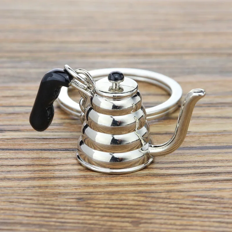 3D Simulation Mini Coffee Keychain coffee pot Pendant Small Gift Portachiavi Porte Clef Keyring