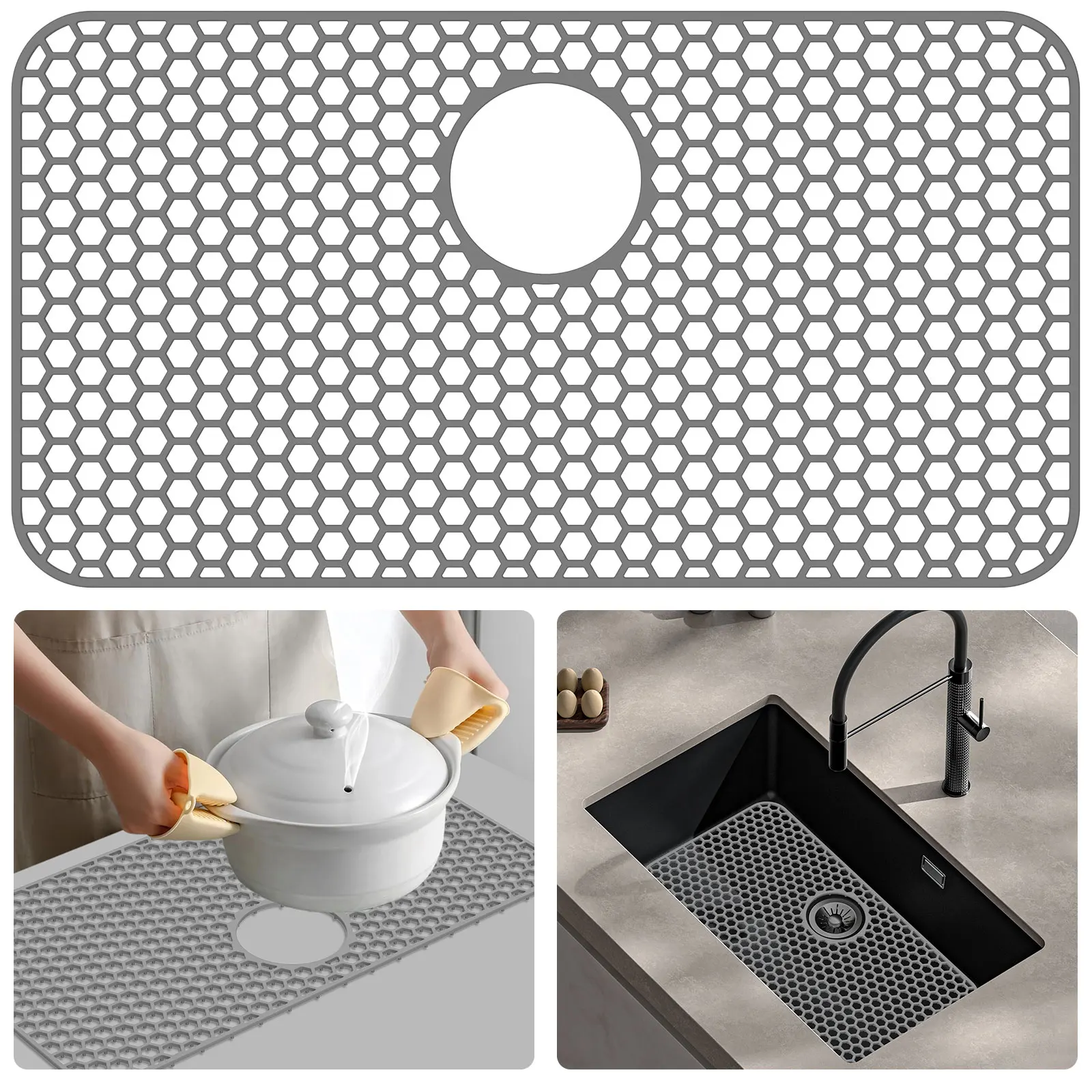 1/2Pcs Silikon Waschbecken Pad Rutschfeste Waschbecken Matte Grid Silikon Waschbecken Schutz Pad Hitzebeständige Küche Waschbecken Matte küche Zubehör