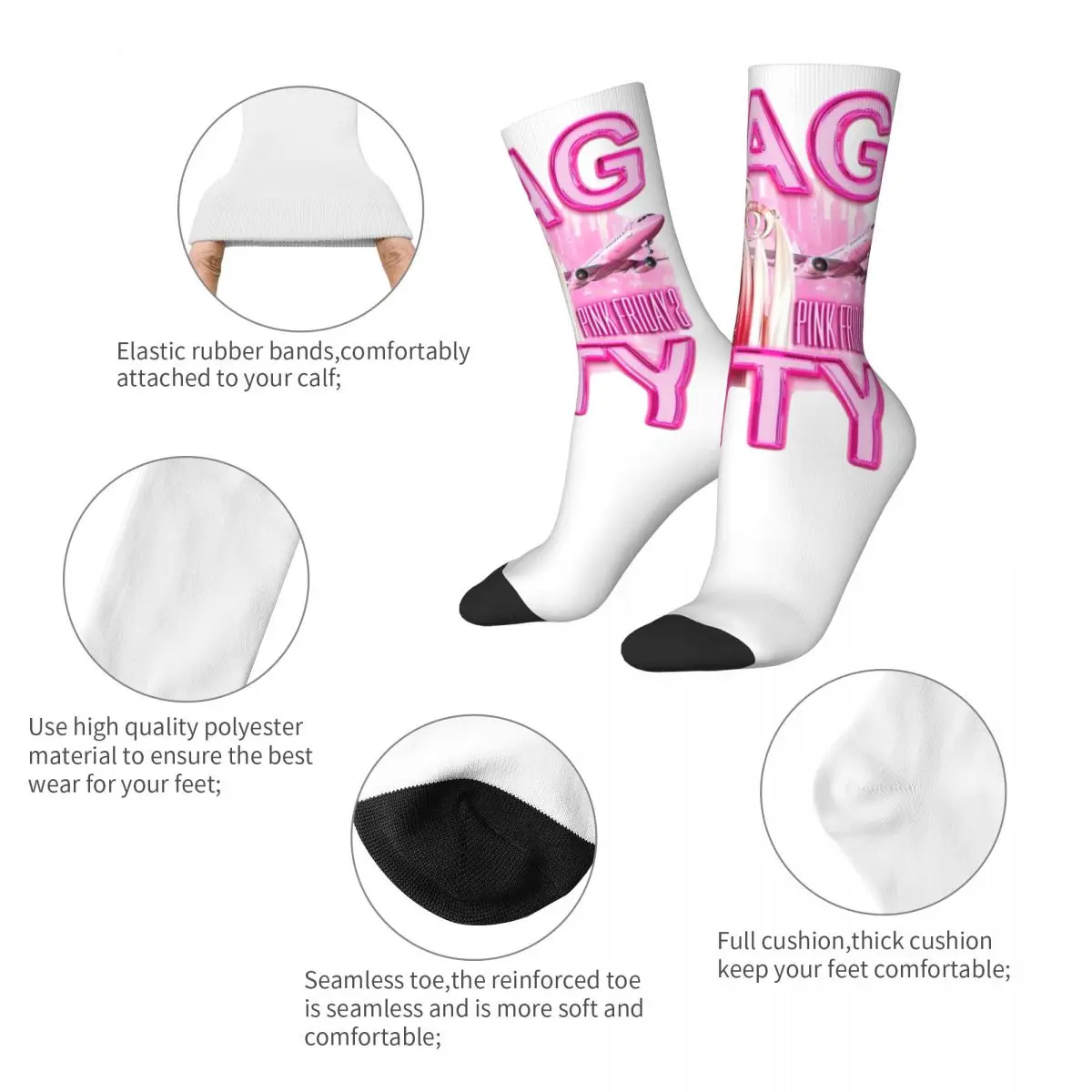 Gag City Nicki Minaj Rap Socks Men's Women's Funny Happy Rapper Singer Music Socks Spring Summer Autumn Winter Socks Gifts