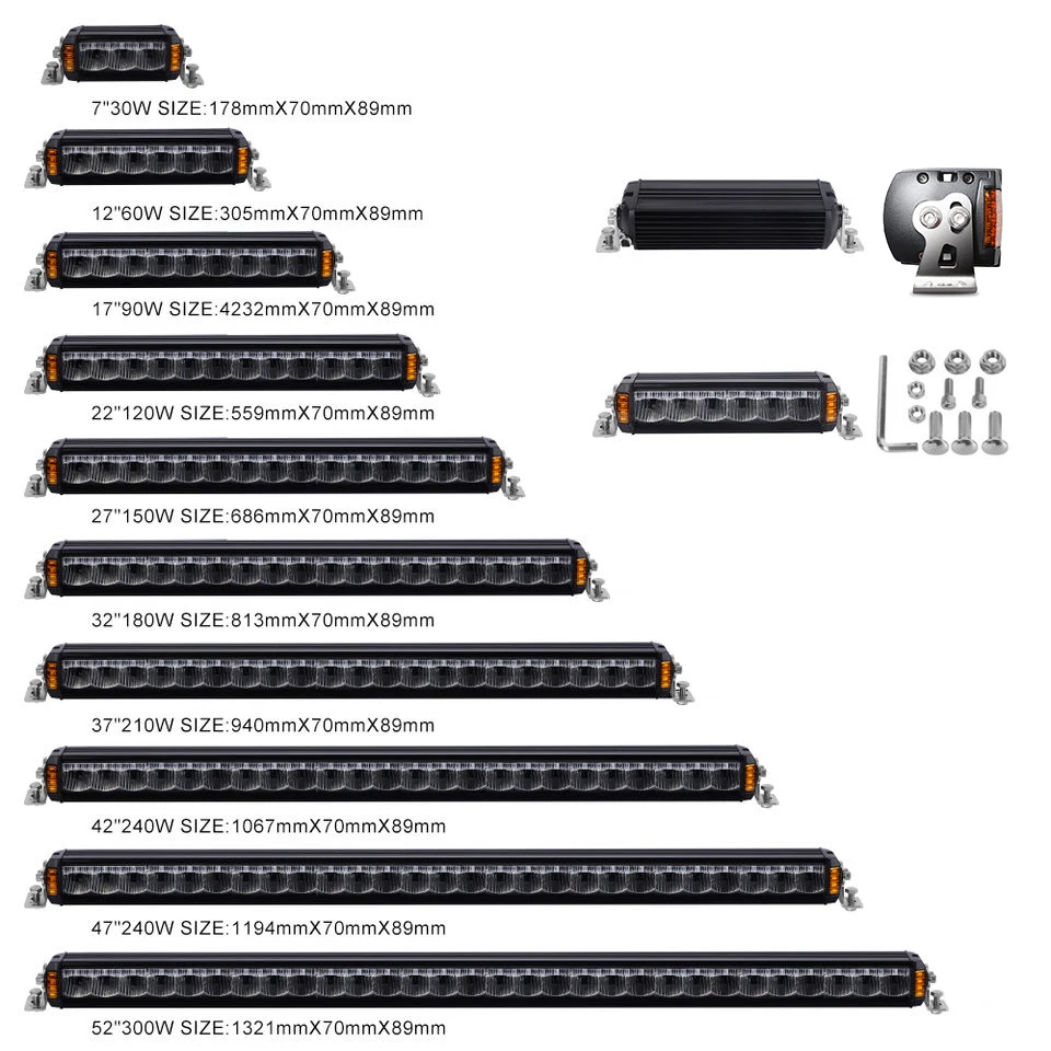 Hot Sale 52 Inch Ip68K Car Tractor Trucks Driving Light Screwless White DRL Car Led Roof Light Bar with Amber Turn Signal