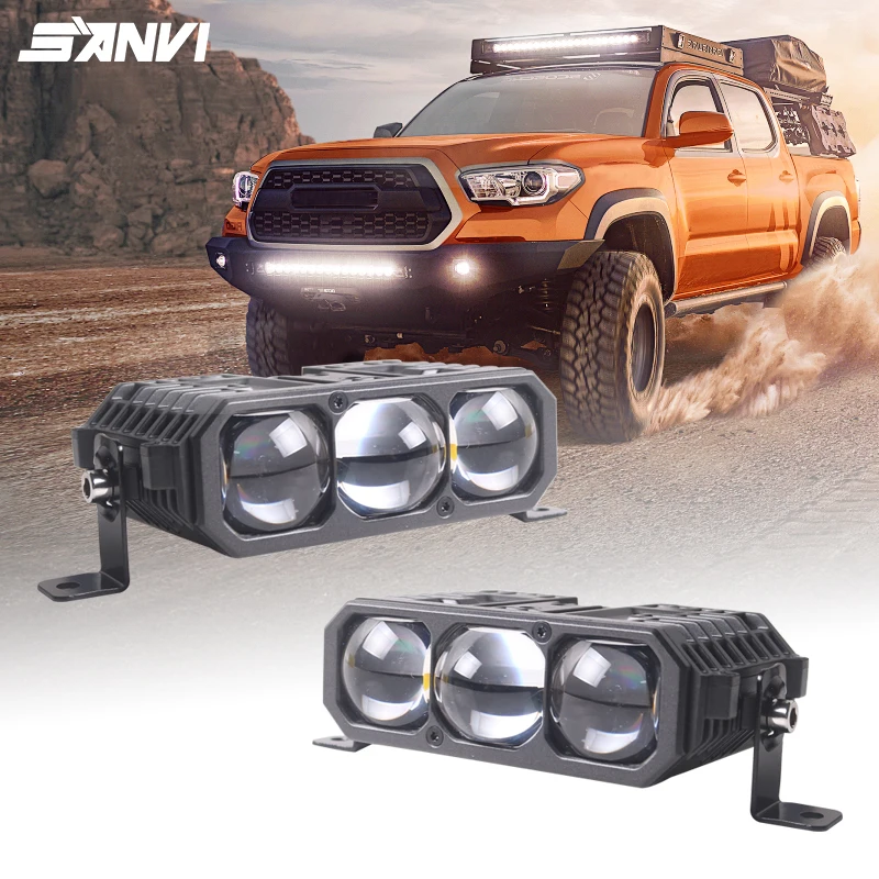 

Автомобильная светодиодная фара-прожектор SANVI S30 Bi-LED для решетки радиатора, 12В/24В, рабочий свет, фара для скутеров, противотуманные фары, ходовые огни, автоаксессуар