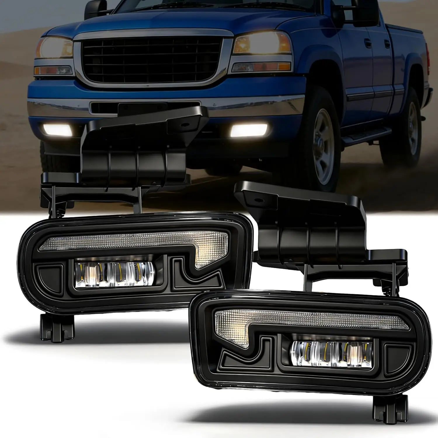 

Светодиодные противотуманные фары для Chevrolet Silverado 1500/2500/3500 1999-2002, комплект для прямой установки в передний бампер, замена противотуманных фар в сборе