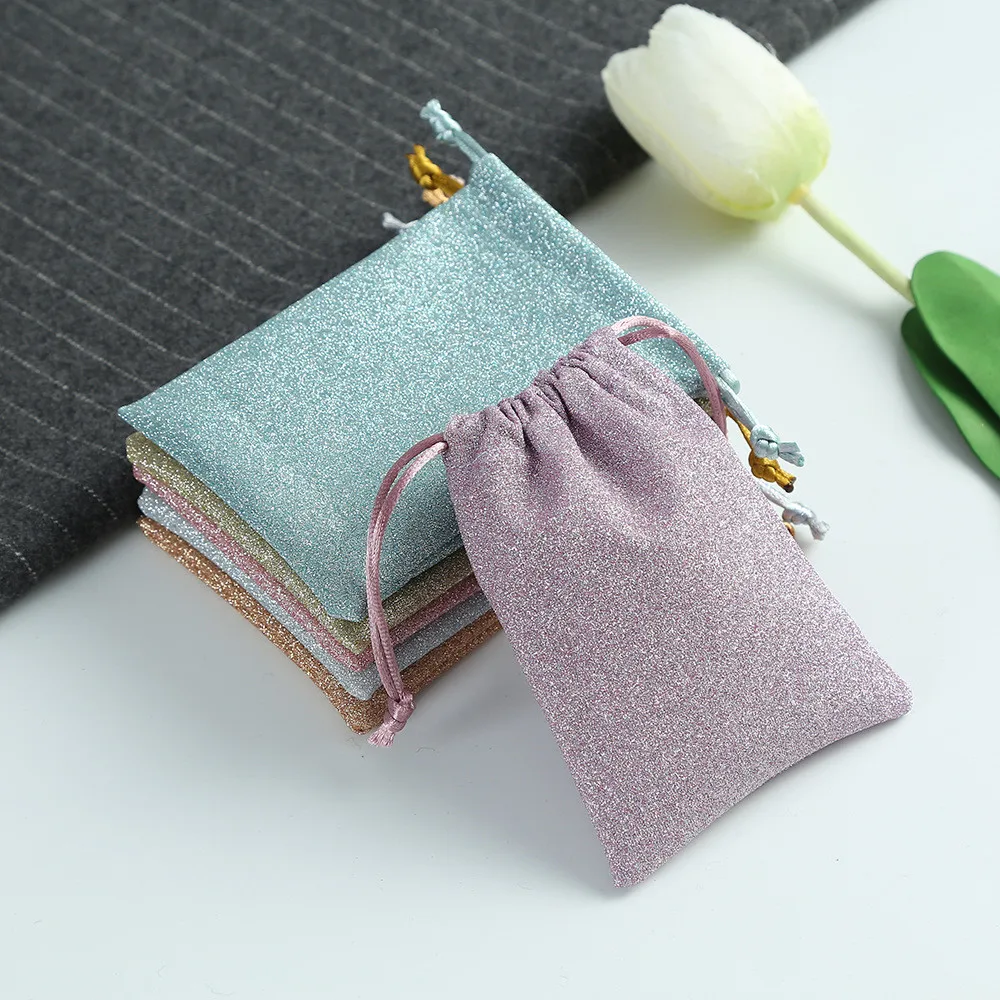 

5PCS Drawstring Bag 7X9/8X10cm Jewelry Pouch Packaging Bag Wedding Christmas Party Favor Pouch Earring Beads Jewelry Storage Bag